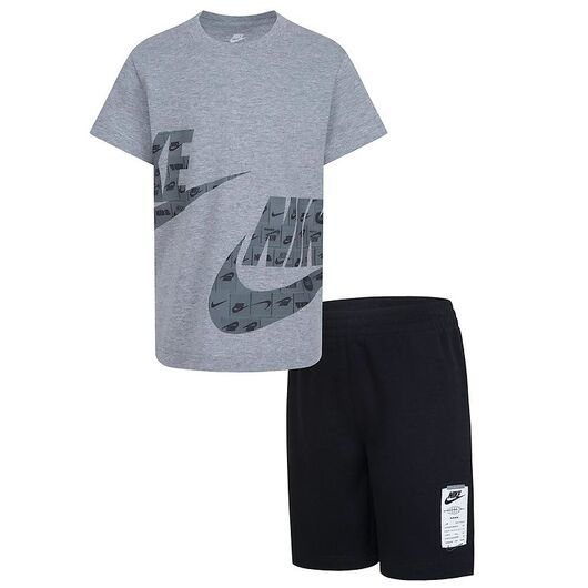 Nike Shortsset - Shorts/T-shirt - Svart/Grå
