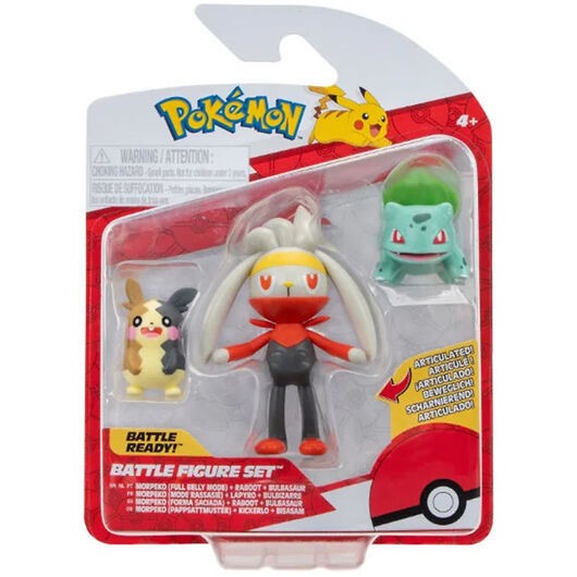 Pokémon Figurer - 3-pack - Stridsfigur - Morpeko/Bulbasaur/Rabo