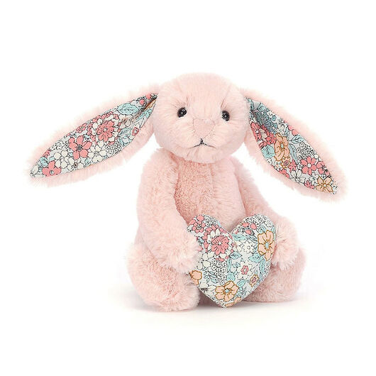Jellycat Gosedjur - 15x8 cm - Blossom Heart Bunny - Blush