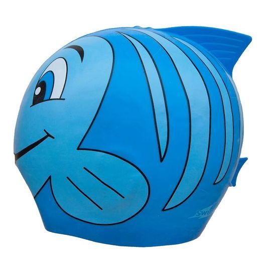 SwimFin Badmössa - Silikon - Blå m. Fisk