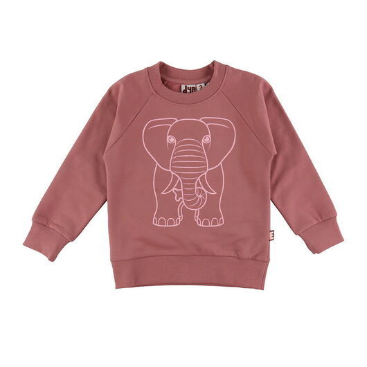 DYR Sweatshirt - Djurbälg - Antik Rose Outline Elephant
