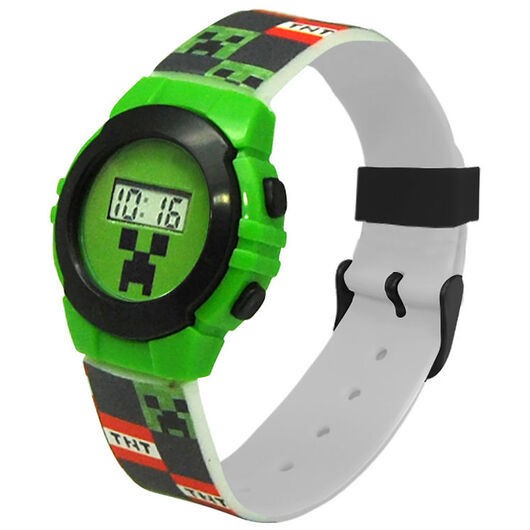 Minecraft Clock - Digital klocka - Grön/Svart