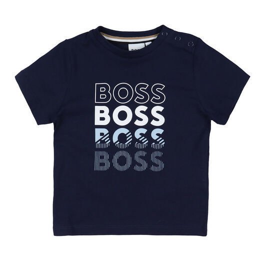 BOSS T-shirt - Marinblå m. Vit/Ljusblå