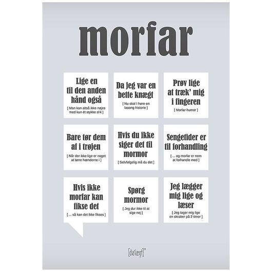 Dialægt Poster - 50x70 - Morfar