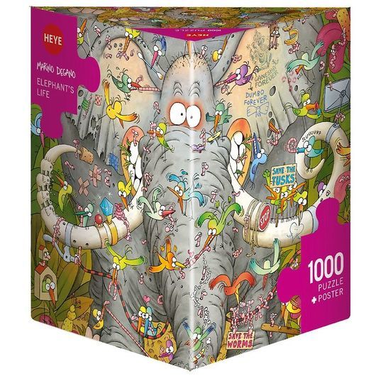 Heye Puzzle Pussel - 1000 bitar - Degano - Elephant's Life