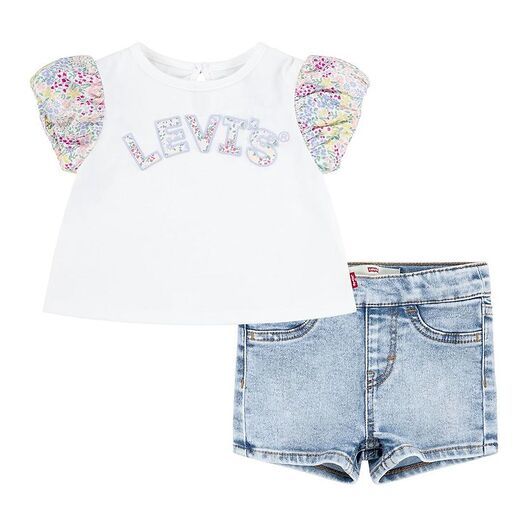 Levis Set - Shorts/T-shirt - Denim/Floral - Sugar Swizzle