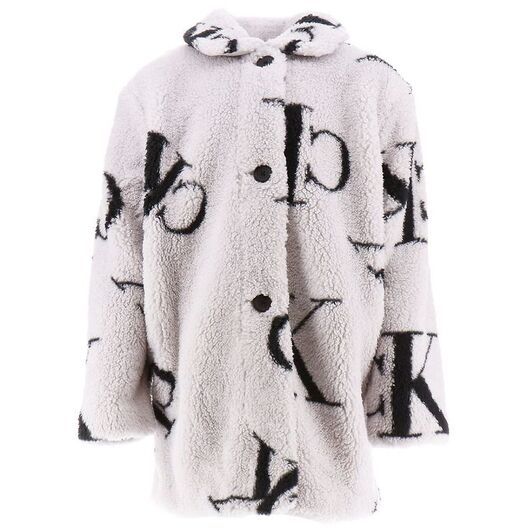 Calvin Klein Fleece Coat - Monogram Teddy - Grå/Svart