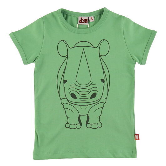 DYR T-shirt - Animalhide - Dusty Green Kontur Noshörning