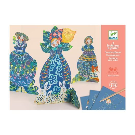 Djeco Creative Scratch Cards - Vackra klänningar