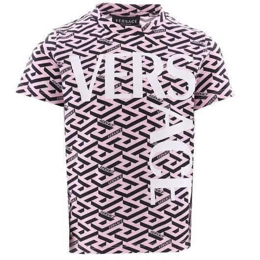 Versace T-shirt - Rosa/Svart m. Tryck