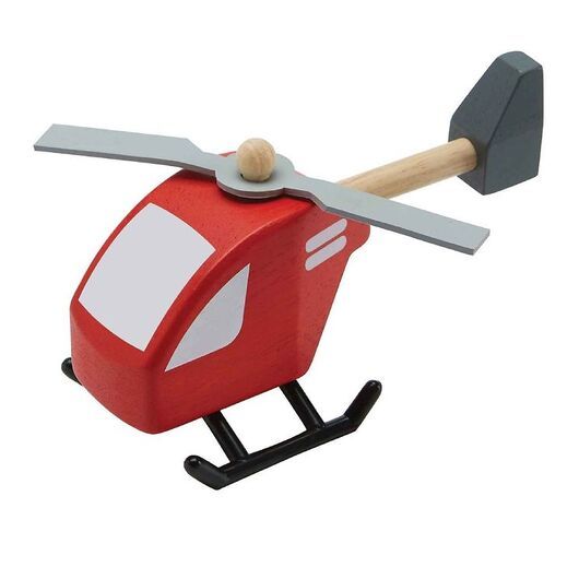 PlanToys Träleksaker - Helikopter - Röd