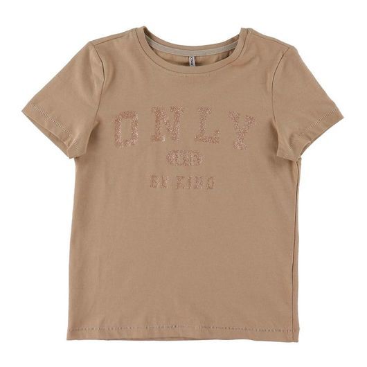 Kids Only T-shirt - KogWendy - Humus m. Guld