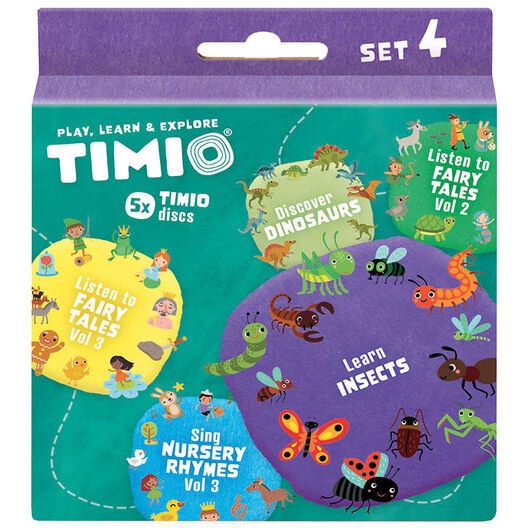 TIMIO Disc set 4 - Barnsånger, Äventyr, Dinosaurier och Insekter
