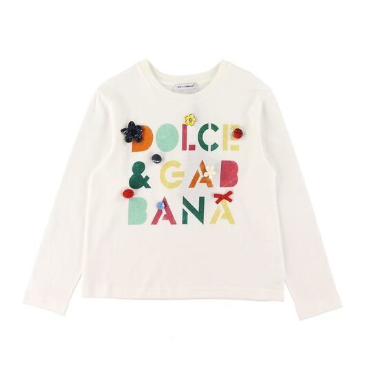 Dolce & Gabbana Tröja - Vit m. Text/Knappar