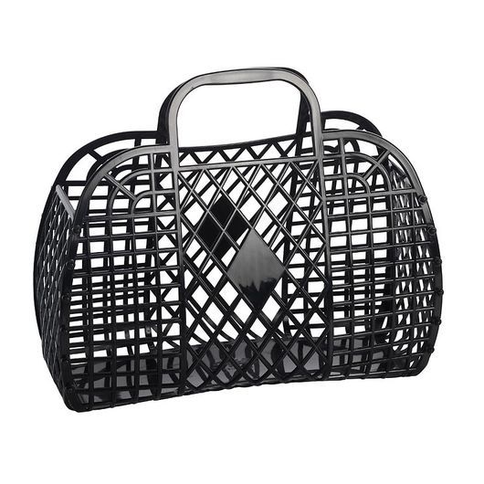 Sun Jellies Liten Folding Basket - Retro - Black