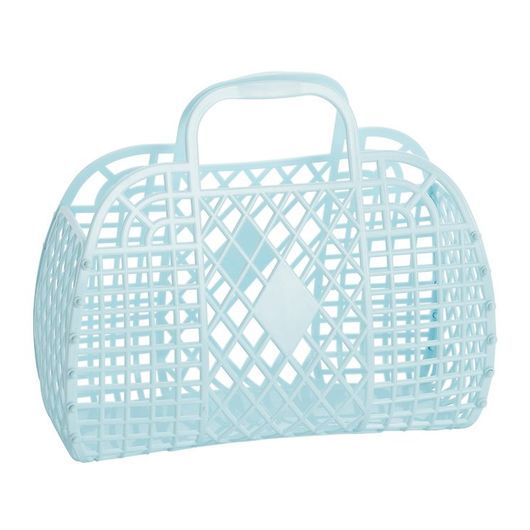 Sun Jellies Liten Folding Basket - Retro - Blue