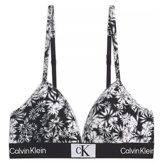 Calvin Klein behån u. Galge - Triangel - Svart m. Blommor