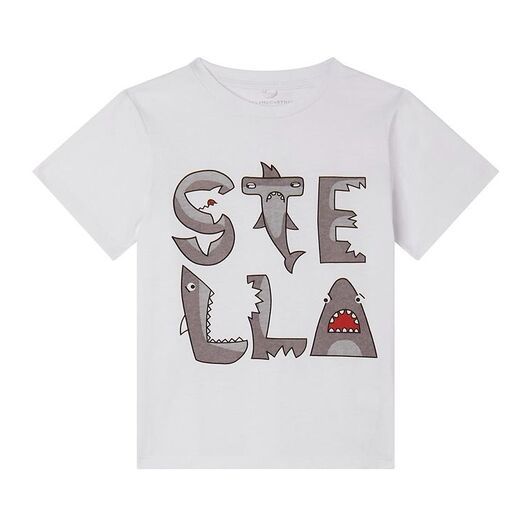 Stella McCartney Kids T-shirt - Vit/Grå m. Hajar