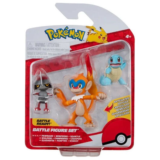 Pokémon Figurer - 3-pack - Battle Figure - Pawniard/Squirtle/Mon