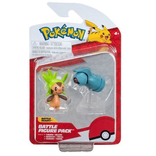 Pokémon Figurer - 2-pack - Stridsfigur - Chespin/Beldum