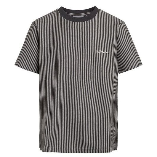 Grunt T-shirt -shirt - Hokon Stripe - Lava Grey