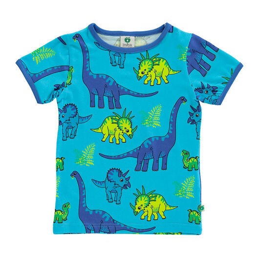 Småfolk T-shirt - Blue Atoll m. Dinosaur