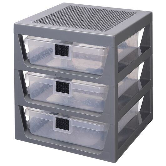 LEGOÂ® Storage Förvaring m. 3 lådor - 32x34x37 - Grå
