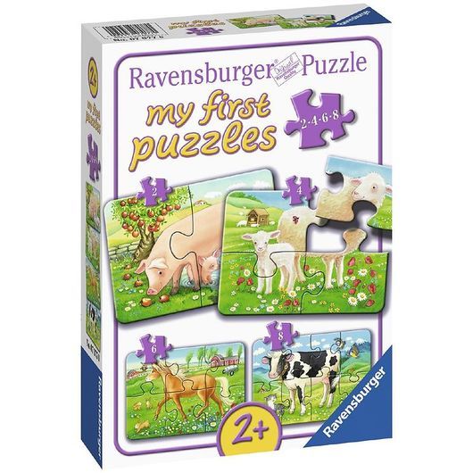 Ravensburger Pussel - 2, 4, 6 och 8 Delar - Favoritdjur