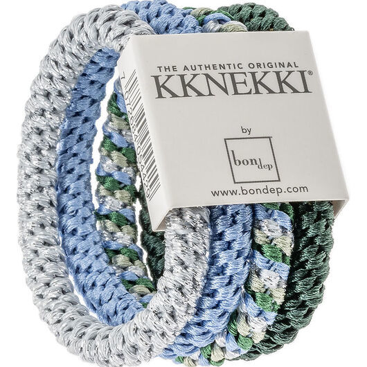 Kknekki Hårsnoddar - 4-pack - Blå/Grön/Silver