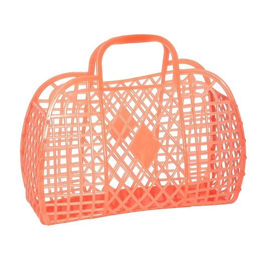Sun Jellies Liten Folding Basket - Retro - Neonorange