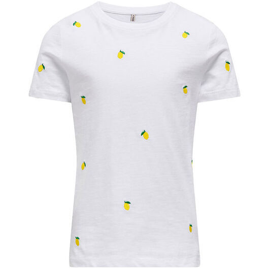 Kids Only T-shirt - KogKetty - Bright White/Lemon