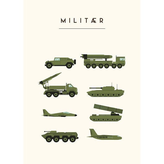 Citatplakat Affisch - Barnaffisch - Militär - A3