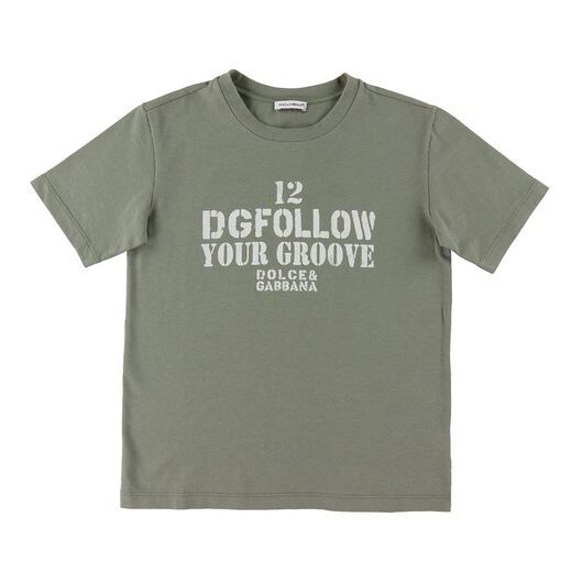 Dolce & Gabbana T-shirt - DG Skate - Militärgrön m. Vit