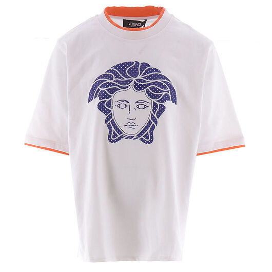 Versace T-shirt - Vit"Blå m. Orange