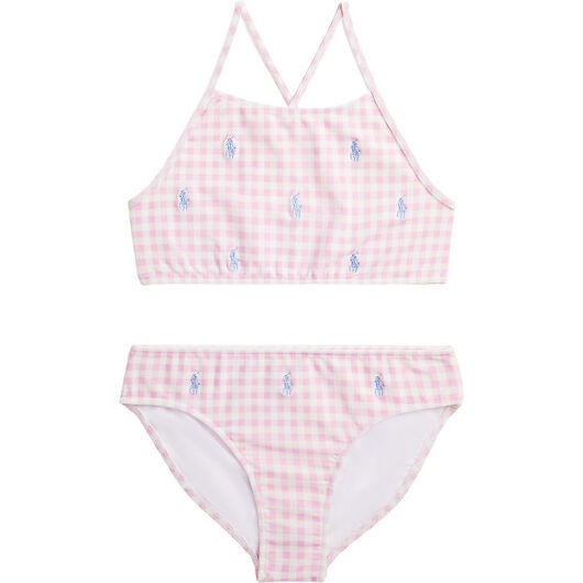Polo Ralph Lauren Bikini - Rosa/Vitrutig m. Logotyper