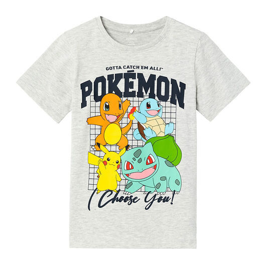 Name It T-shirt - NkmAdan Pokémon - Light Grey Melange