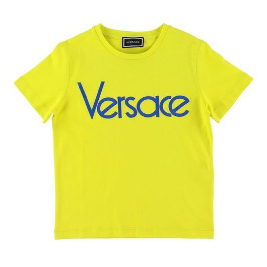 Versace T-shirt - Neongrön/Blå m. Logo