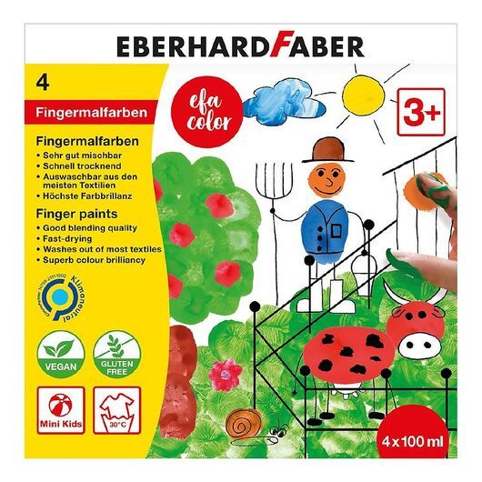 Eberhard Faber Fingerfärg - 4 st. - 100 ml