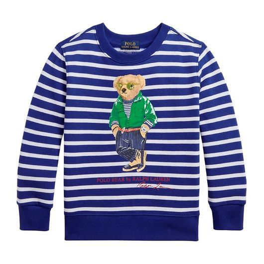 Polo Ralph Lauren Sweatshirt - Classics - Blå/Vitrandig m. Bam