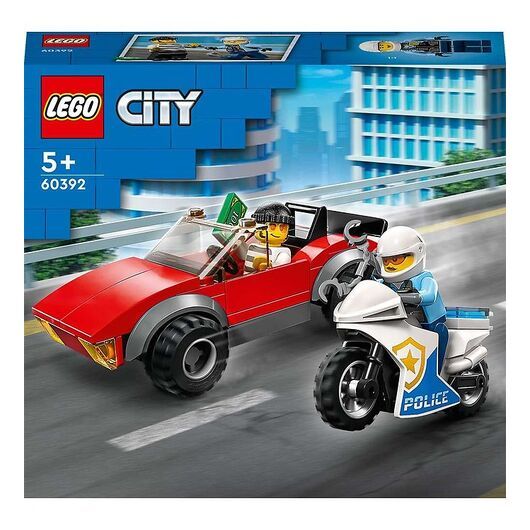 LEGOÂ® City - Biljakt med polismotorcykel 60392 - 59 Delar
