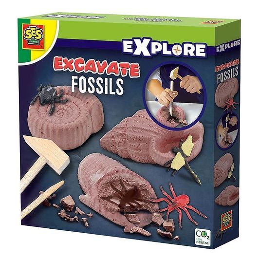 SES Creative Utgrävningsset - Explore - 3 st. - Utgrävda Fossile