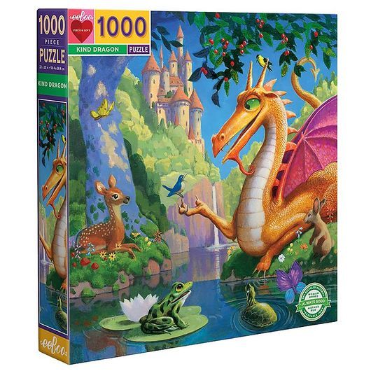 Eeboo Pussel - 1000 Brickor - Kind Dragon