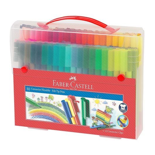 Faber-Castell Tuschpennor - Connector Etui - 80 st - Multi