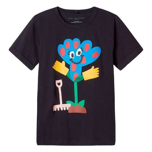 Stella McCartney Kids T-shirt - Spotted Flower - Svart m. Tryck
