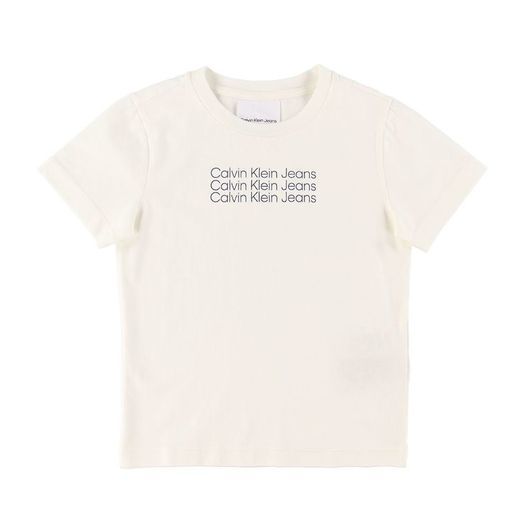 Calvin Klein T-shirt - Reg - Greige/Marinblå