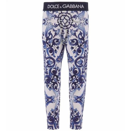 Dolce & Gabbana Leggings - Blu Mediterraneo - Vit m. Blå